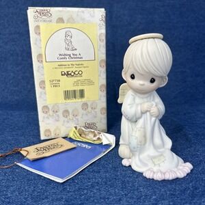 VTG Precious Moments Wishing You a Comfy Christmas Figurine 1992 Enesco 527750